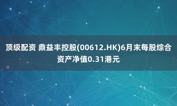 顶级配资 鼎益丰控股(00612.HK)6月末每股综合资产净值0.31港元