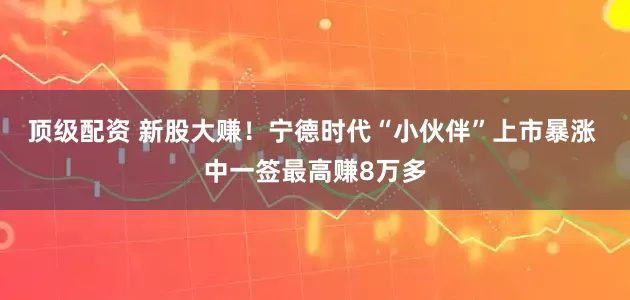 顶级配资 新股大赚！宁德时代“小伙伴”上市暴涨 中一签最高赚8万多